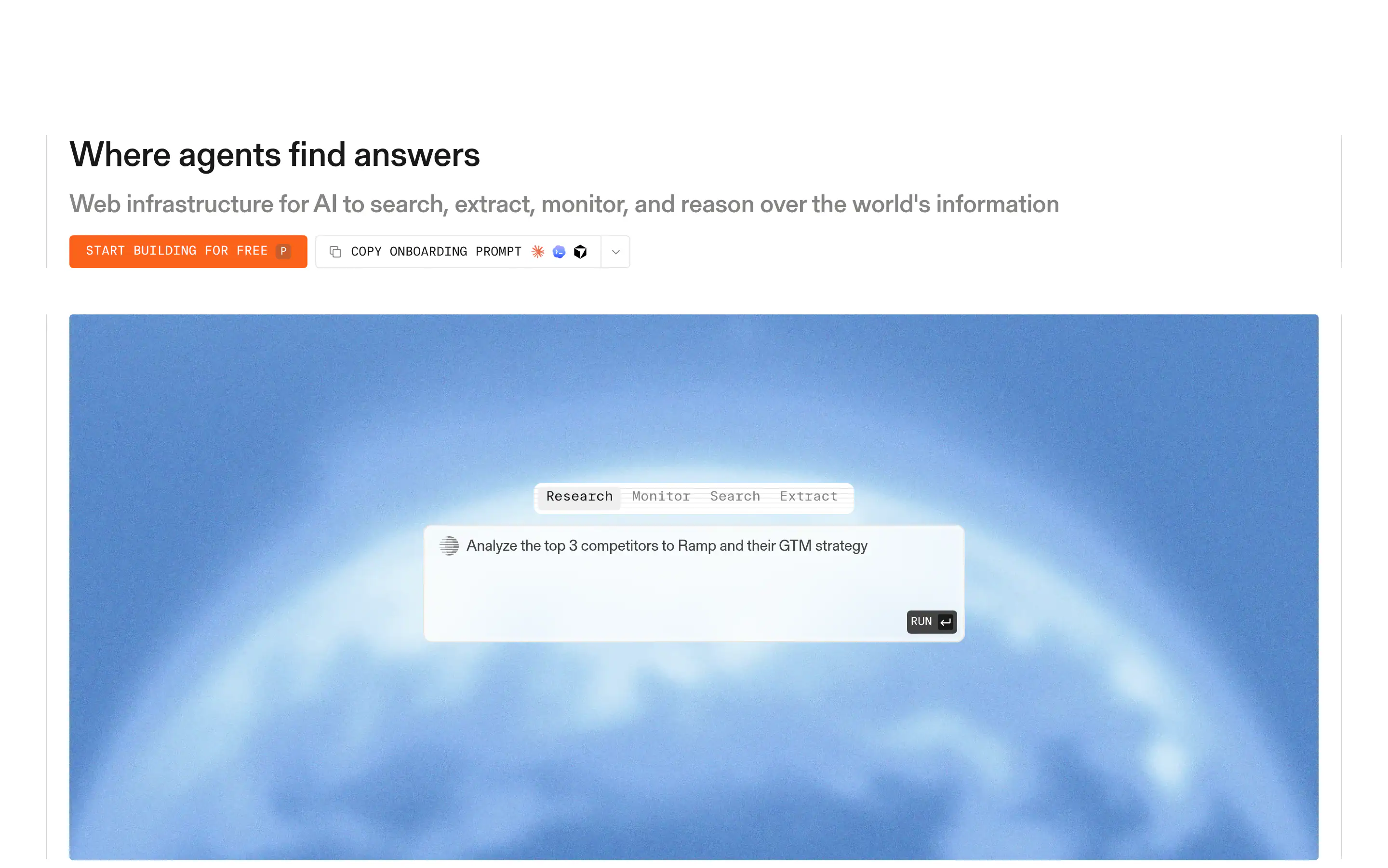 AI Agent Search Interface