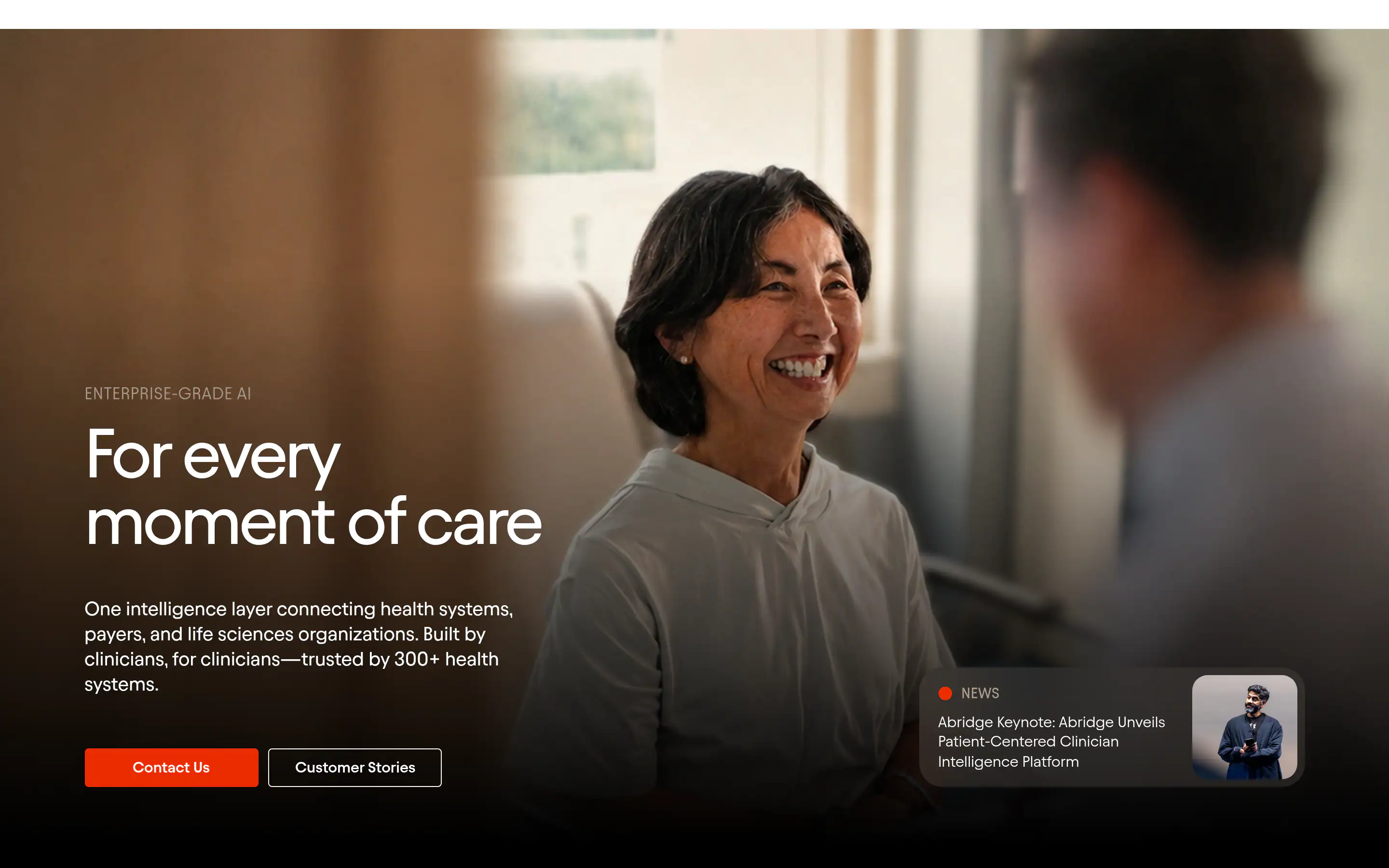 Abridge Healthcare AI Hero Section